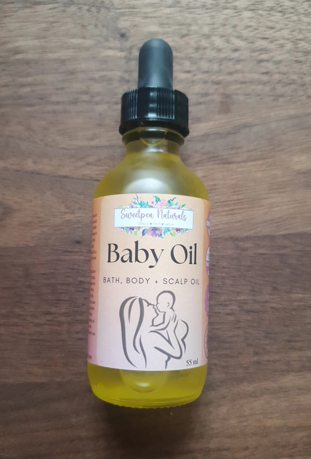 Baby Oil for Bath, Body + Scalp - Sweetpea Naturals