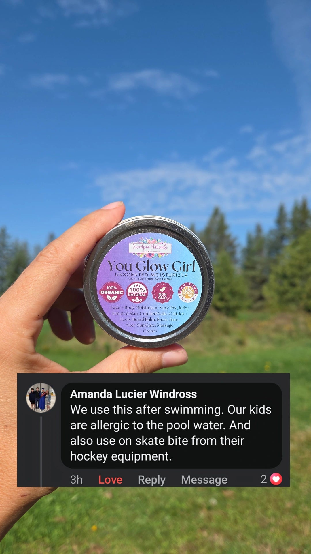 You Glow Girl Unscented Moisturizer - Sweetpea Naturals 