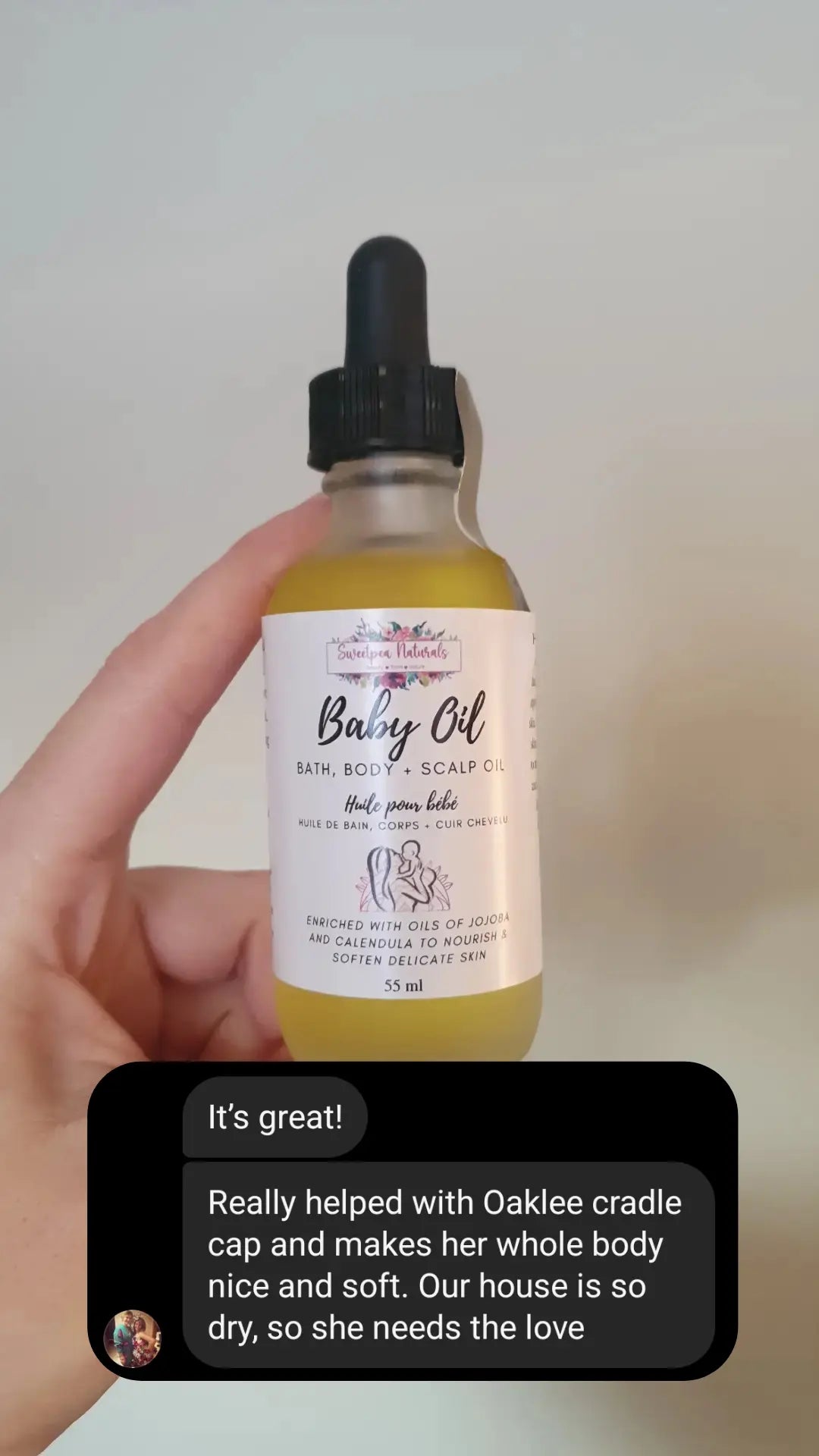 Baby Oil for Bath, Body + Scalp