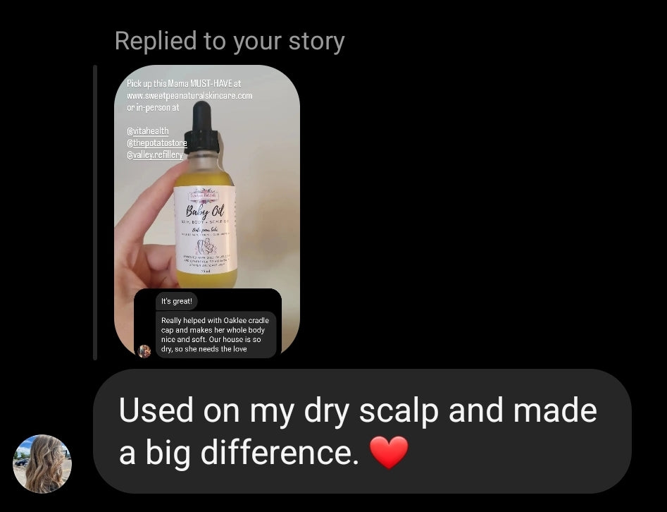 Baby Oil for Bath, Body + Scalp